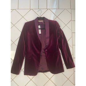 Alice + Olivia Velvet and Satin Plum Blazer NWT